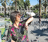 A smile  with a dove in the Plaza de Armas in Arequipa