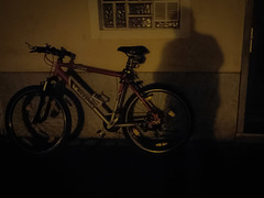 me alone at night with a bicycle