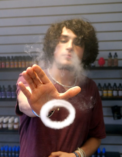 Blowing a vapor ring
