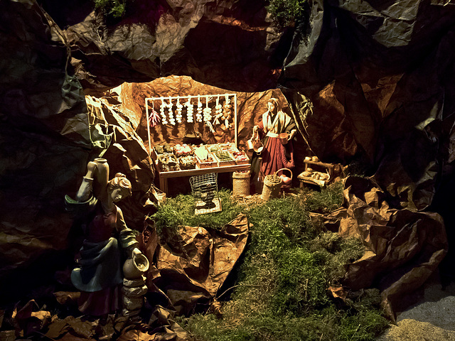 Postua 2014 (Vercelli), Nativity scenes and other - The marketplace in the cave