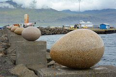 Iceland, Eggin í Gleðivík Sculpture in Djúpivogur