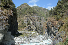Khumbu, Two Suspension Bridges over the Dudh-Kosi