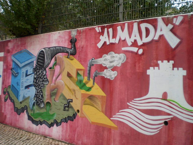 On wall of Conceição e Silva School.