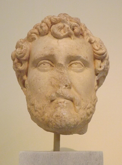 Portrait Head of Antoninus Pius from Athens in the National Archaeological Museum of Athens, May 2014