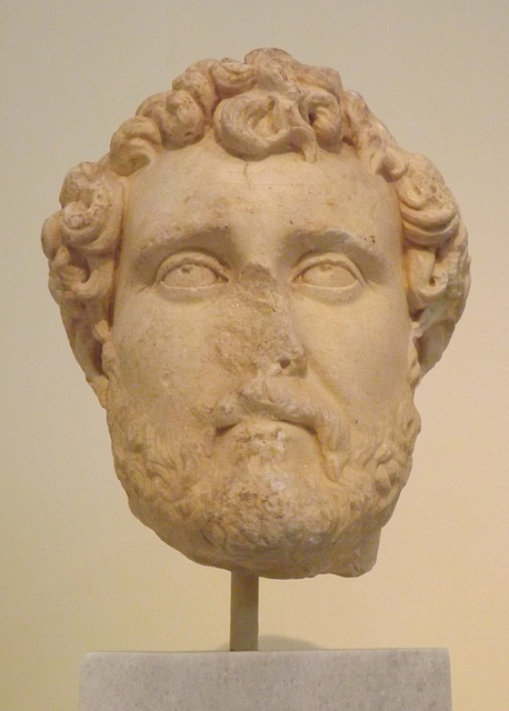 Portrait Head of Antoninus Pius from Athens in the National Archaeological Museum of Athens, May 2014