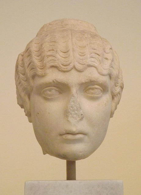 Portrait Head of Faustina from Athens in the National Archaeological Museum of Athens, May 2014