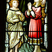 Detail of Faith, Hope, and Charity Window in memory of Baroness Raglan, Saint John's Church, Llandenny, Monmouthshire