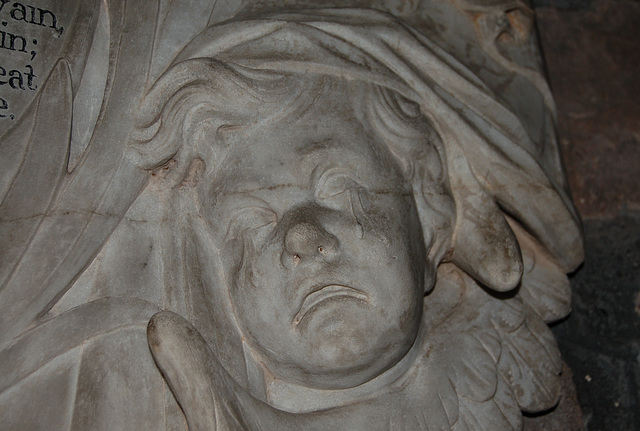 Detail of Otes monument of c1715, Llandenny Church, Monmouthshire