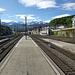 Bahnhof Spiez, mit Blick zur Berner Alpenkette