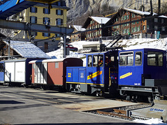 Transport und Versorgungszug der Wengeneralp Bahn