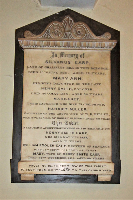 Earp family memorial, Saint John's Church, Wolverhampton, West Midlands