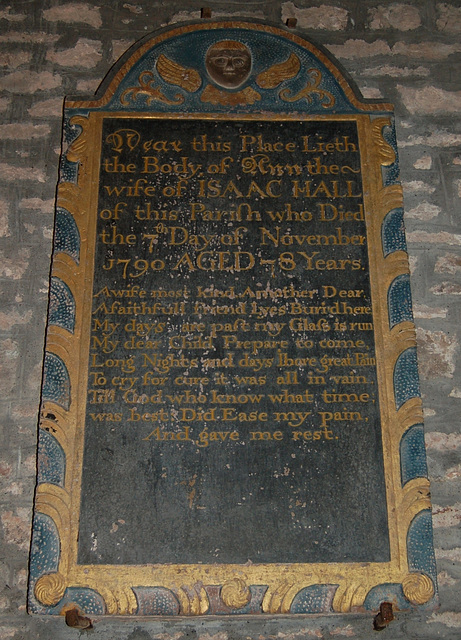 Monument To Isaac Hall, Llandenny Church, Monmouthshire