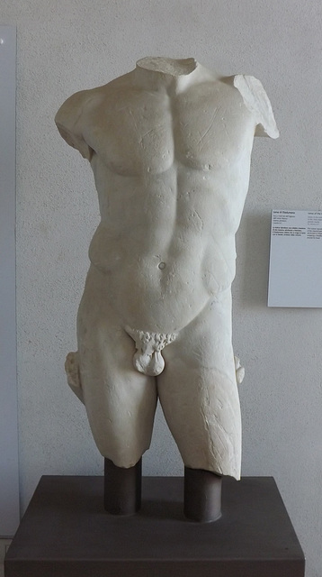 Torso of the Diadoumenos in the Museo Campi Flegrei, June 2013
