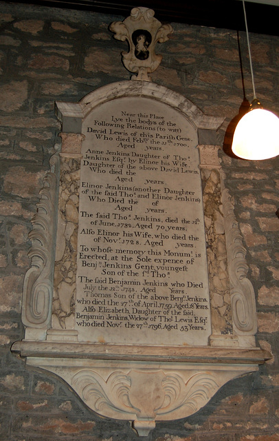 Monument To Lewis And Jenkins Families, Llandenny Church, Monmouthshire