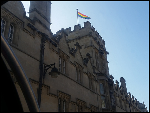 rainbow flags on the High
