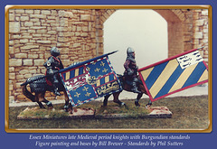 Two Medieval Knights with Burgundian Standards