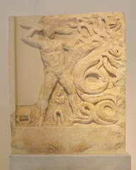 Relief from Lerna with Herakles and the Hydra in the National Archaeological Museum in Athens, May 2014