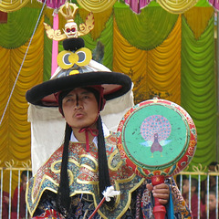 Danse rituelle (Monastère Shechen), Bodnath = Boudhanath, Kathmandu (Népal)