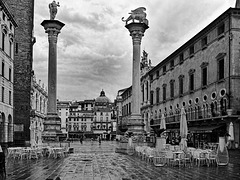 Ein Regentag auf der Piazza dei Signori in Vicenza -  A rainy day in the Piazza dei Signori in Vicenza