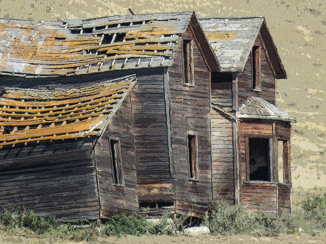 A digital setting capture of the Laing house, Alberta