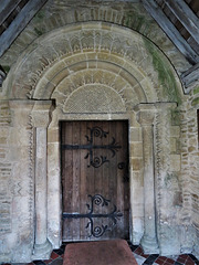 brize norton church, oxon (1) late c12 south doorway. ironwork prob. by street