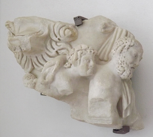 Fragment of a Sarcophagus with Satyrs in the Museo Campi Flegrei  June 2013