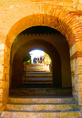 Montée vers Alcazaba a Almeria Espagne.
