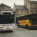 Selwyns N365 AMA (National Express contractor) and Lowland or Midland Bluebird K924 RGE (Scottish Citylink contractor) at Edinburgh - 2 Aug 1997