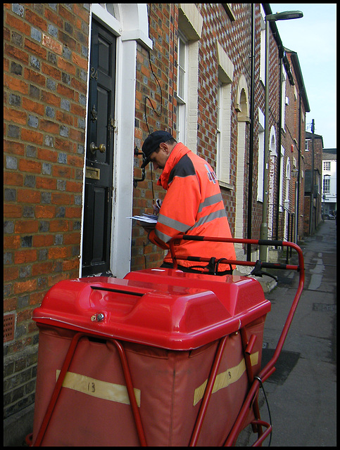 postman with trolley