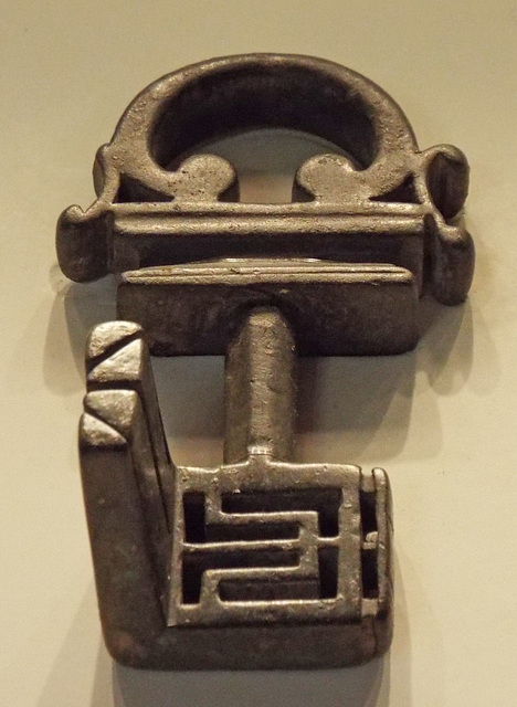 Roman Bronze Key in the Getty Villa, June 2016