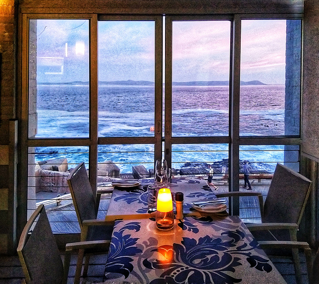 Restaurant view across Walker Bay, Hermanus