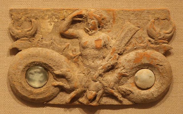 Pair of Terracotta Plaques with Glass Inlays in the Metropolitan Museum of Art, July 2011