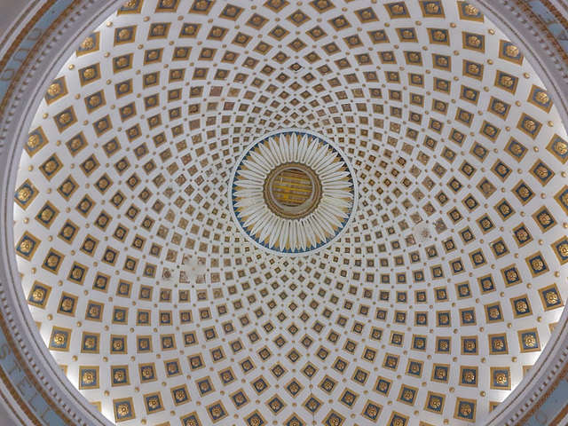 The dome of the church at Mosta in Malta.