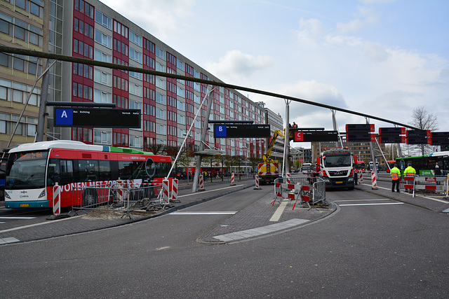 New signs for the bus station in Leiden