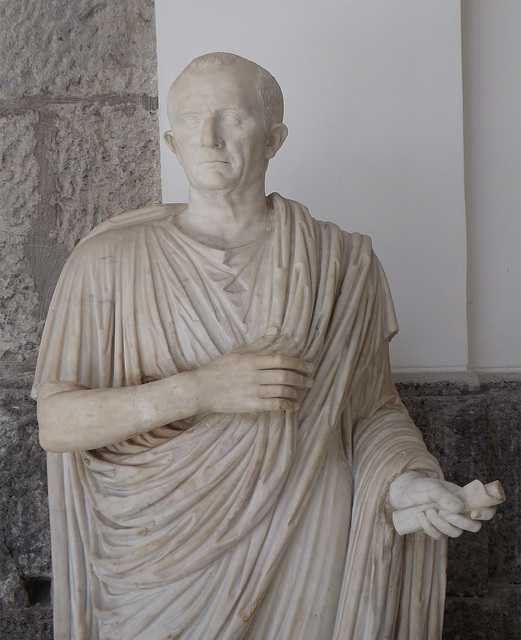 Detail of a Togate Roman in the Naples Archaeological Museum, July 2012