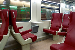 First-class interior of a Dutch train