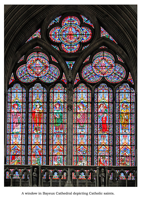 A window  of Catholic saints in Bayeux Cathedral - 24.10.2010