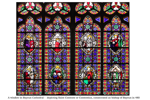 St Conteste's window in Bayeux Cathedral - lower section - 24.10.2010