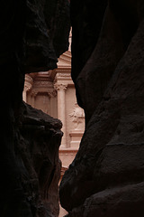 The mystique of Petra:  A view through the sandstone cliffs