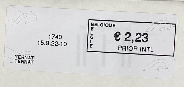 Belgian franking label