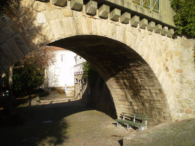 The last arch of a bridge.