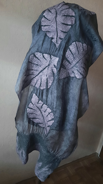 felted scarf - silk and merino