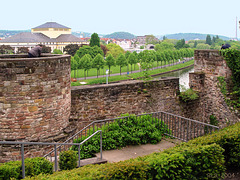 Saarbrücken, Blick vom Schloss über die Saar