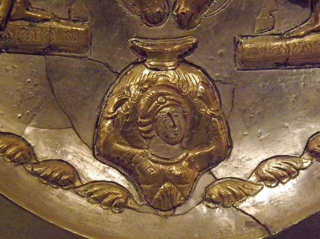 Detail of a Sasanian Plate with Youths and Winged Horses in the Metropolitan Museum of Art, February 2014