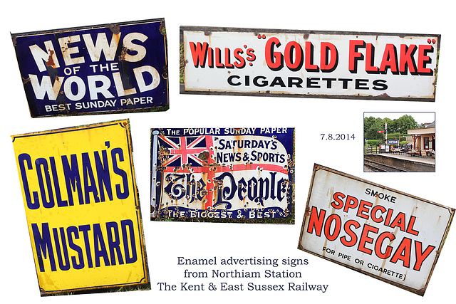 Kent and East Sussex Railway - Northiam Station signs  - 7 8 2014
