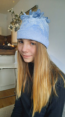 felted hat - blue