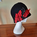 felt hat black and red