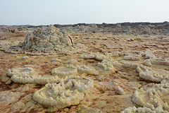 Ethiopia, Danakil Depression, Circular Patterns of Crystallized Potassium Salt in The Crater of Dallol Volcano