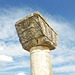 A decorated column capital