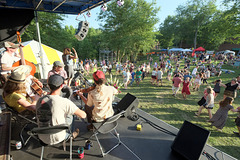 At the Boxcar Stage, the crowd's up and dancing